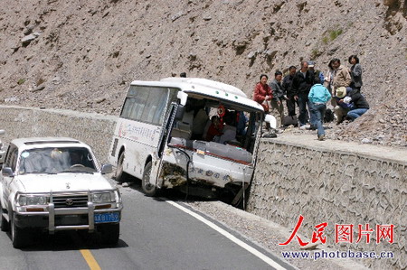 西藏公路上撞死十幾頭犛牛[附圖]