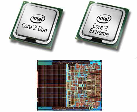 图为:英特尔全新的酷睿2双核处理器.